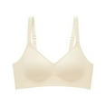 thumbnail image 1 of Ashirexll Womens Bras No Underwire, Seamless Bras for Women, Women's Solid Color Comfortable Breathable Wireless Lightweight Gathering Bras White XXL, 1 of 8