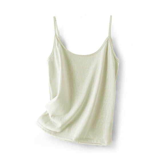 Ashirexll Womens Casual Tops, Tank Tops for Women, Fashion Casual Loose Solid Color Round Neck Sleeveless Camisole