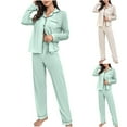 thumbnail image 1 of Ashirexll Womens Clothing Sets Outfits for Womens Solid Color Casual Crew Neck Long Sleeve Top with Trousers and Tight Waist Hoodie Suit, 1 of 4