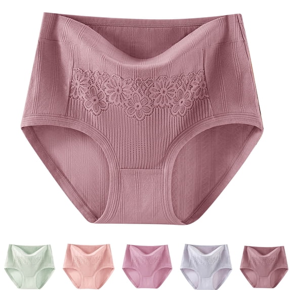 Ashirexll Womens Cotton Underwear, High Waisted Underwear for Women, Triangle Lace High Waisted Breathable Underwear
