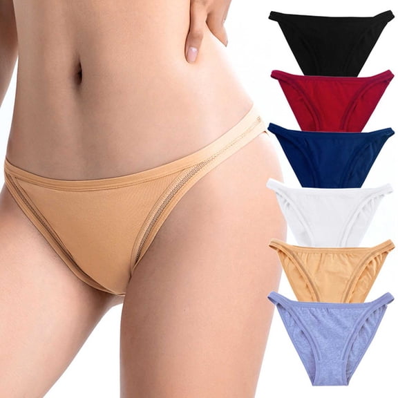 Ashirexll Womens Cotton Underwear, Ladies Underwear Panties, Fashion Mid Waist Solid Breathable Ladies Panties