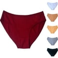 thumbnail image 1 of Ashirexll Womens Cotton Underwear, Ladies Underwear Panties, Fashion Mid Waist Solid Breathable Triangle Panties, 1 of 3