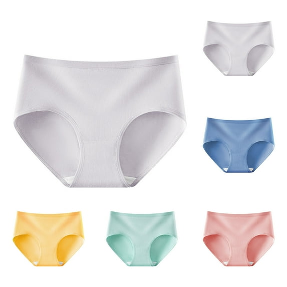 Ashirexll Womens Cotton Underwear, Plus Size Underwear for Women, Breathable Underwear Solid Color Cotton Triangle Panties