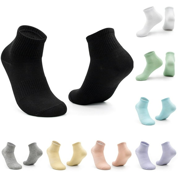 Ashirexll Womens Crew Socks, Fuzzy Socks for Women, Sweat Absorbing Breathable Cotton Short Tube Socks.