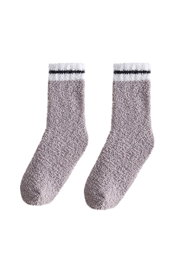 Womens Crew Socks, Fuzzy Socks for Women, Thick Warm Wool Blend Mid Calf Sleeping with Soft Sole