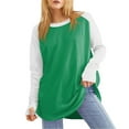 Ashirexll Womens Fall Fashion 2024 Color Block Casual Long Sleeve Tops