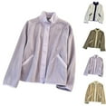 thumbnail image 1 of Ashirexll Womens Fleece Coats Long Sleeve Tops Womens Velvet Patchwork Loose Casual Fleece Jacket Top Coat, 1 of 5