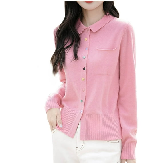 Ashirexll Womens Fleece Coats, Winter Coats for Women Fashion Fall Casual Solid Color Loose Long Sleeve Cardigan