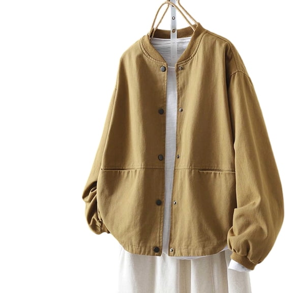 Ashirexll Womens Fleece Coats, Womens Long Sleeve Tops, Large Pocket Casual Outdoor Versatile Jacket for Everyday Practical Use