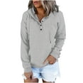 thumbnail image 1 of Ashirexll Womens Hoodie Long Sleeve Drawstring Hoodies Sweatshirt Casual Loose Lightweight Pullover Tops Gray M, 1 of 5