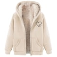 thumbnail image 1 of Ashirexll Womens Hoodies Winter Tops Zip Up Hoodie Women Fashion Printed Fleece Hooded Pullover Long Sleeve Sweatshirt, 1 of 5