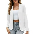 thumbnail image 1 of Ashirexll Womens Jacket, Plus Size Solid Color Casual Fashion Long Sleeve Business Cardigan Jacket Coat Outerwear White 5XL, 1 of 5