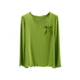 thumbnail image 1 of Ashirexll Womens Long Sleeve Shirts Casual Winter Tops Color Round Neck Undershirt Soft Comfortable Base Layer, 1 of 7