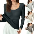 thumbnail image 1 of Ashirexll Womens Long Sleeve T Shirts, Winter Tops for Women, Ladies' Base Shirt with Chest Padded and Warm and Thick Seamless Long Sleeve Tops, 1 of 5