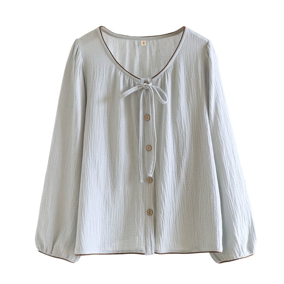 Ashirexll Womens Long Sleeve T Shirts Winter Tops for Women Solid Color Round Neck Long Sleeve Casual Loose Blouse