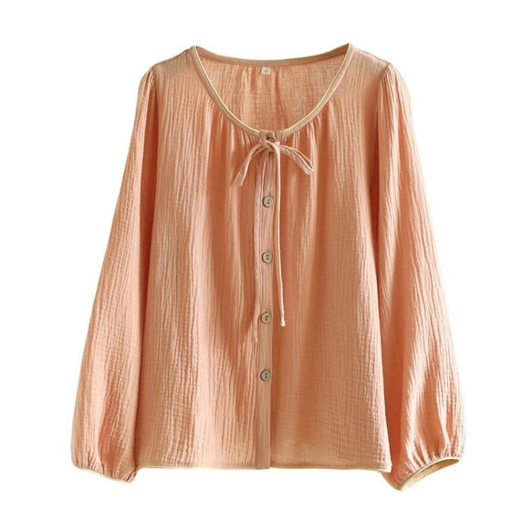 Ashirexll Womens Long Sleeve T Shirts Winter Tops for Women Solid Color Round Neck Long Sleeve Casual Loose Blouse