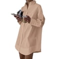 thumbnail image 1 of Ashirexll Womens Long Sleeve Tops Loose Long Length Button Front Casual Style Shirt Dress with Collared Neck, 1 of 7