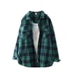 thumbnail image 1 of Ashirexll Womens Long Sleeve Tops Winter Tops Solid Color Double Pocket Hoodless Button Turndown Collar Jacket, 1 of 7