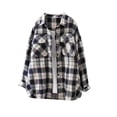 thumbnail image 1 of Ashirexll Womens Long Sleeve Tops Winter Tops Solid Color Double Pocket Hoodless Button Turndown Collar Jacket, 1 of 3