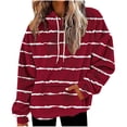 thumbnail image 1 of Ashirexll Womens Long Sleeve Tops, Womens Hoodies Pullover, Fashion Loose Casual Long Sleeve Hooded Pocket Pullover Solid Color, 1 of 5