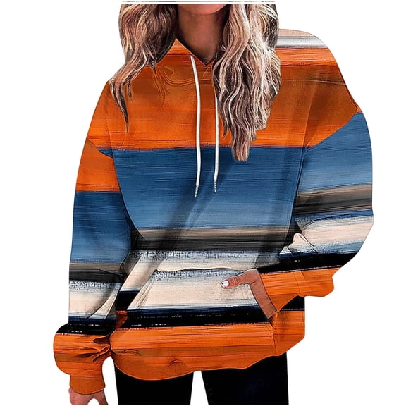 Ashirexll Womens Long Sleeve Tops, Womens Hoodies Pullover, Off Shoulder Long Sleeve Printed Regular Hooded Pullover