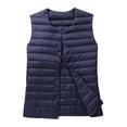 thumbnail image 1 of Ashirexll Womens Puffer Vest Short Sleeveless Lightweight Down Zip Front and Button Front Vest, 1 of 4