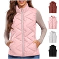 thumbnail image 1 of Ashirexll Womens Puffer Vest Sleeveless Solid Color Zip Front and Quilted Padding Vest, 1 of 7