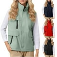 thumbnail image 1 of Ashirexll Womens Puffer Vest, Womens Winter Coats, Lightweight Puffer Sleeveless Tank Zip Front Waterproof Jacket with Pockets Stand Collar Coats, 1 of 6