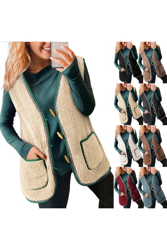 Womens Puffer Vest, Womens Winter Coats Loose Fitting Solid Color Casual Tank Jacket No Hood Fall Winter Fashion Outerwear Coats