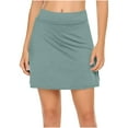 thumbnail image 1 of Ashirexll Womens Shorts Plus Size Solid Color Mid Waist Casual Shorts Bottoming Athletic Golf Yoga Tennis Skirt Athletic Shorts for Women Light Blue B XL, 1 of 5