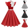 thumbnail image 1 of Ashirexll Womens Summer Dresses, Casual Dresses for Women, Fashion Floral Polka Print Guest Dress for Events, 1 of 3