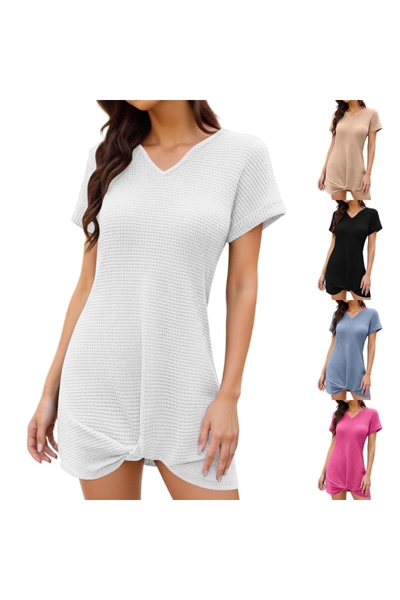 Womens Summer Dresses, Casual Dresses for Women, Fashionable Vacation Pineapple Print V-Neck Beach Cover Up Dress