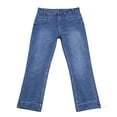 thumbnail image 1 of Ashirexll Womens Summer Pants, Capri Pants for Women, Solid Color Straight Leg Loose Pocket Denim Casual Cropped Trousers, 1 of 5