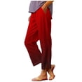thumbnail image 1 of Ashirexll Womens Summer Pants, Casual Pants for Women, Fashion Printed Elastic Waist Casual Pocket Straight Leg Trousers, 1 of 6
