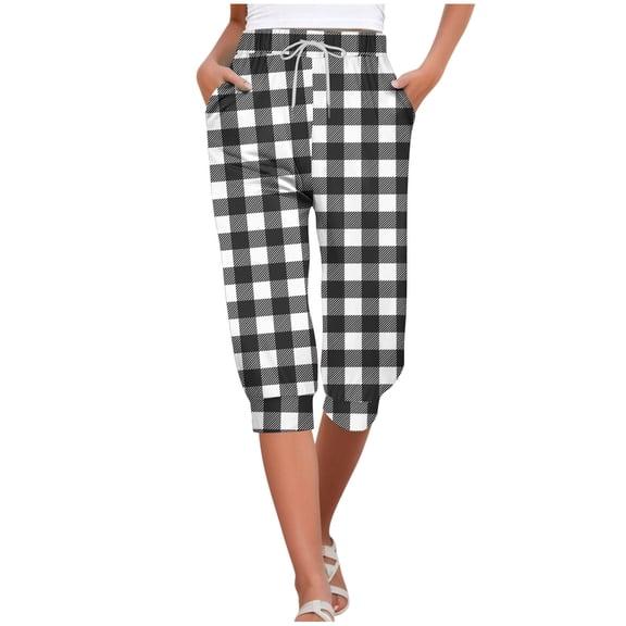 Ashirexll Womens Summer Pants, Casual Pants for Women, Tie Waist Loose Long Pocketed Capri Style Summer Trousers