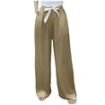 thumbnail image 1 of Ashirexll Womens Summer Pants Loose Wide Leg Pants Elastic Waist Drawstring Solid Color Casual Pants for Women, 1 of 4