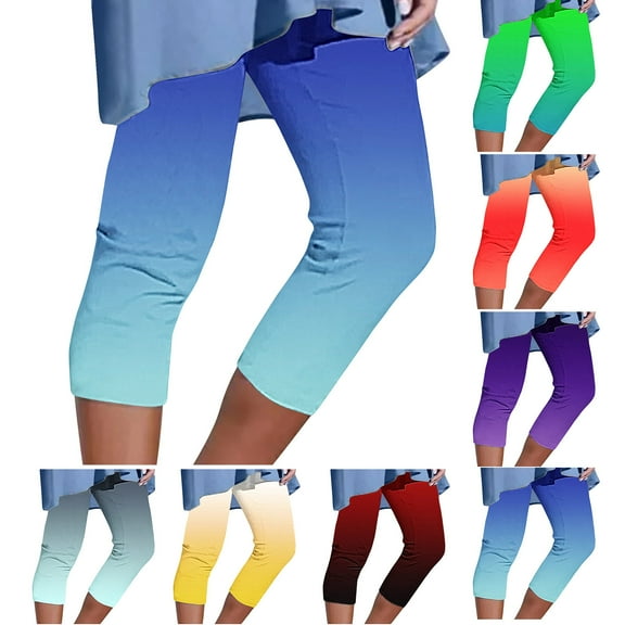 Ashirexll Womens Summer Pants, Yoga Pants Women, Sports Solid Color Beach Yoga Capri Pants Casual Trousers