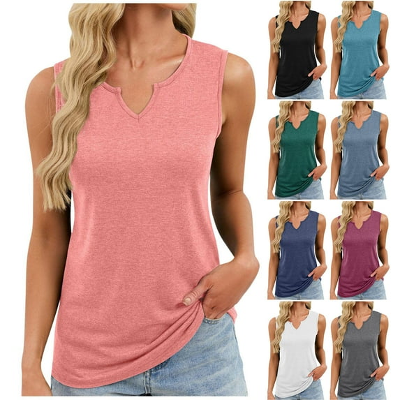 Ashirexll Womens Summer Tops, Casual Fashion Solid Color Summer Sleeveless Camisole Blouses Tank Tops