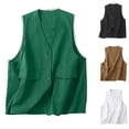 thumbnail image 1 of Ashirexll Womens Summer Tops, Casual Solid Color Sleeveless Button Down Pocket Shirts Loose Comfortable Blouses, 1 of 7