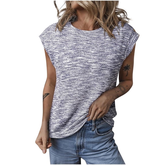 Ashirexll Womens Summer Tops Loose Casual Camisoles Fashion Round Neck Blouses Comfortable Tank Tops