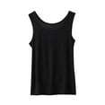 thumbnail image 1 of Ashirexll Womens Summer Tops, Solid Color Loose Sleeveless Round Neck T Shirt Home Thin Layering Blouses, 1 of 7