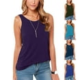 thumbnail image 1 of Ashirexll Womens Summer Tops, Solid Color Round Neck Off Shoulder Sleeveless Top Blouses Shirts, 1 of 5