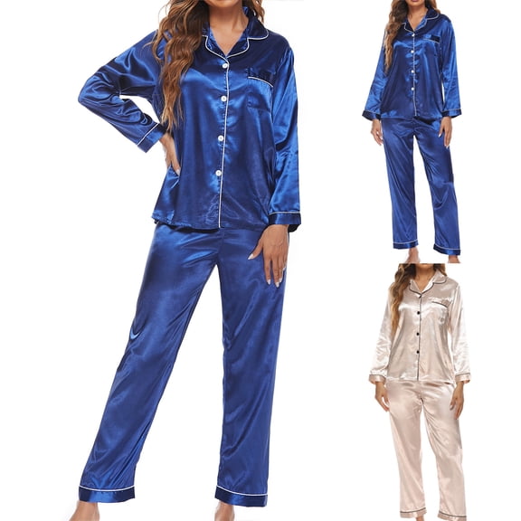 Ashirexll Womens Two Piece Sets, Fuzzy Pajamas for Women, Fashion Home Wear Two Piece Suit Long Sleeve Pants Pajama Set Homewear