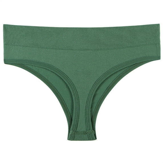 Ashirexll Womens Underwear, Breathable Underwear for Women, Solid Color Underwear Sexy Underwear Bikini Panties Silky Comfy Yoga Panties Green B M