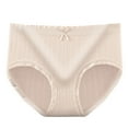 thumbnail image 1 of Ashirexll Womens Underwear Clearance Sale! Moisture Wicking Underwear for Women, New High-Waist Briefs Postpartum Belly-Up Hip Panties Beige Free Size, 1 of 3