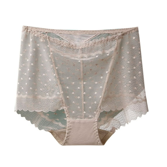 Ashirexll Womens Underwear, Period Underwear for Women, Panties for Women, Plus Size High Waist Sexy Lace Ultra-Thin Breathable Mesh Butt Lifting and Control Panties Coffee A XXL