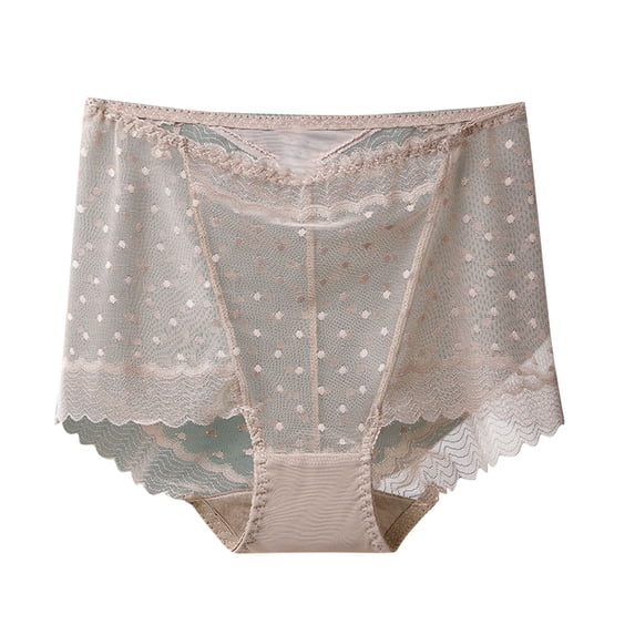 Ashirexll Womens Underwear, Period Underwear for Women, Panties for Women, Plus Size High Waist Sexy Lace Ultra-Thin Breathable Mesh Butt Lifting and Control Panties Coffee A XXL