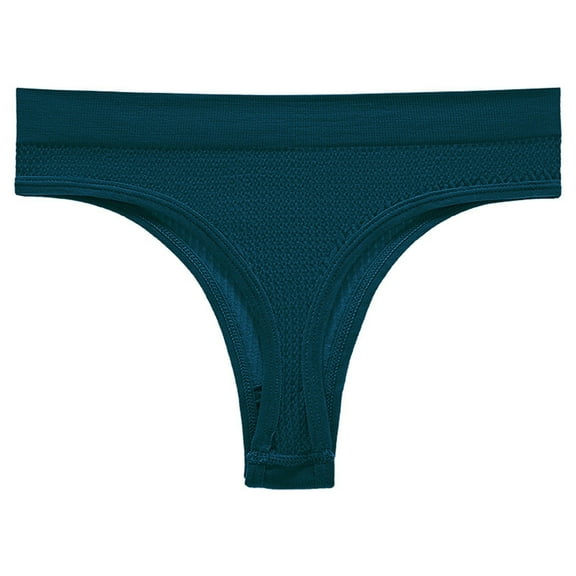 Ashirexll Womens Underwear Solid Color Mid Waist Soft Breathable Comfortable Thongs for Women Army Green M