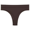thumbnail image 1 of Ashirexll Womens Underwear Solid Color Mid Waist Soft Breathable Comfortable Thongs for Women Coffee S, 1 of 4