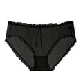 thumbnail image 1 of Ashirexll Womens Underwear Solid Color Plus Size Soft Breathable Comfortable Quick-Drying Lace Bow Enlarged and Widened Hip Hugging Underwear Black XL, 1 of 6